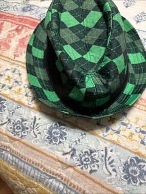 Green Plaid Fedora Hat - Women Accessories